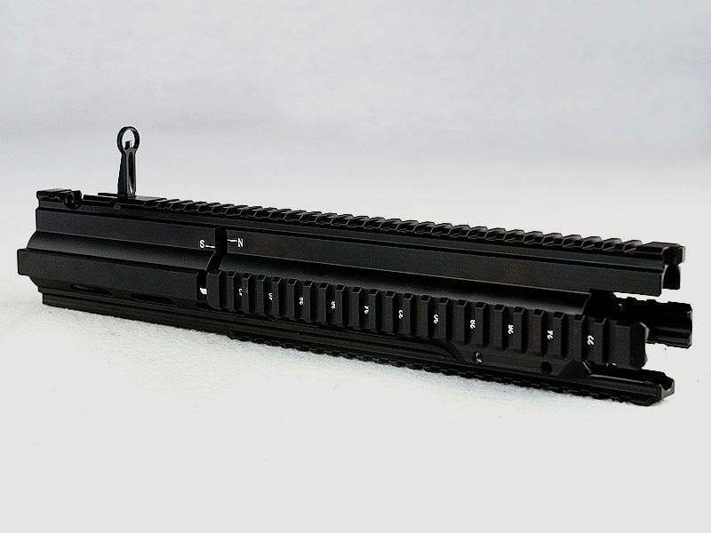 Heckler & Koch PICATINNY-Handschutz für MR308 GRÜN-BRAUN, für 16,5"/20"-Lauf mit Fenster für Gasabnahmeverstellung