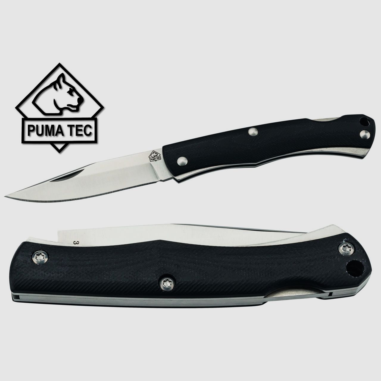 PUMA TEC Taschenmesser SLIM LINE, 77 mm Klinge AISI 420 Stahl, G10 Griffe
