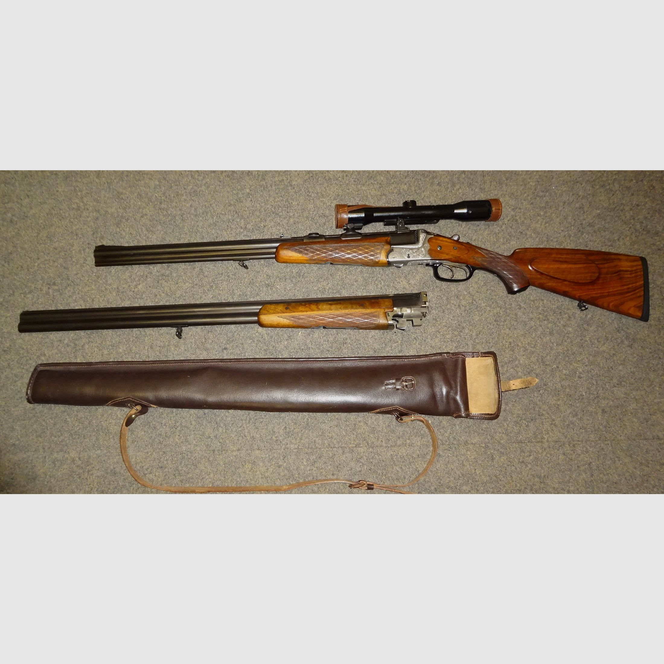 BBF /BDF  HEYM Mod. 88 7x57R +16/70 mit Wechsellauf auf BDF 16/70. Mit "Kaps" ZF 4fach. EU wide shipment