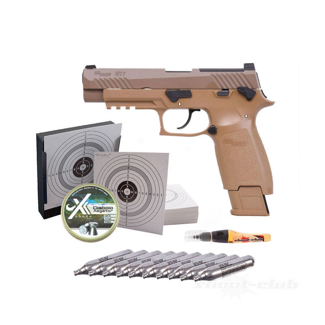 Sig Sauer P320-M17 CO2 Pistole 4,5mm Diabolos im Set
