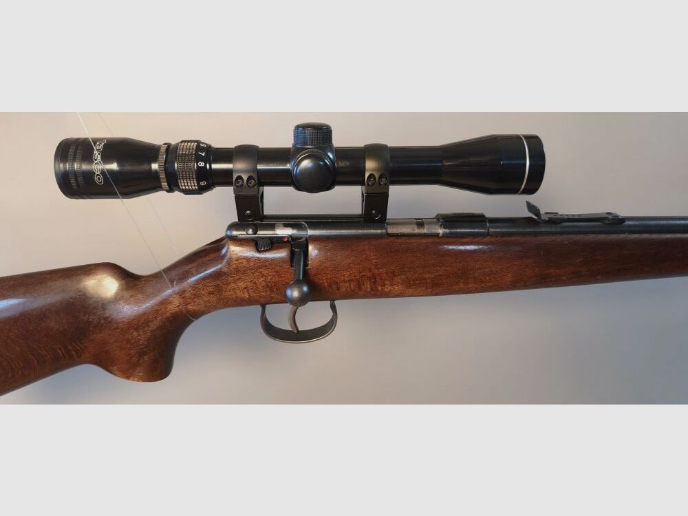 Anschütz single shot .22 long rifle with scope .22lr