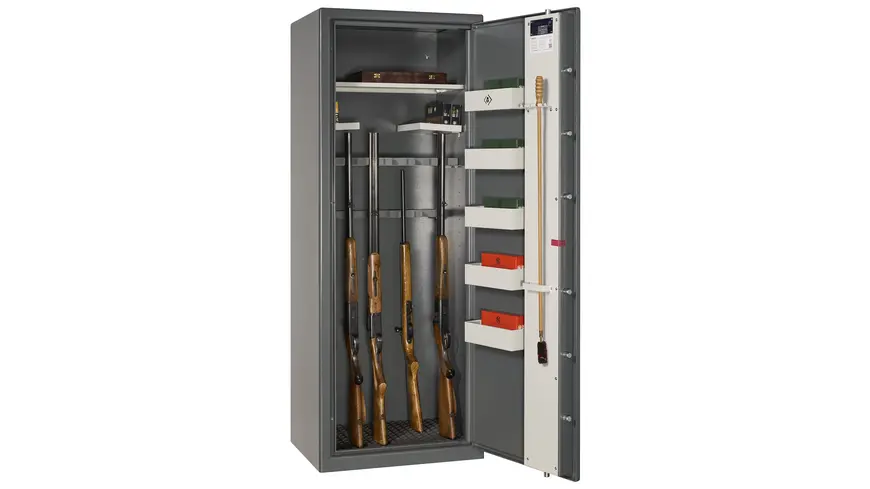 Armadura de armas HARTMANN TRESORE Konstantin 400 - Cerradura electrónica Undercover - 12 soportes para armas largas EN1143-1 Nueva caja fuerte de armas