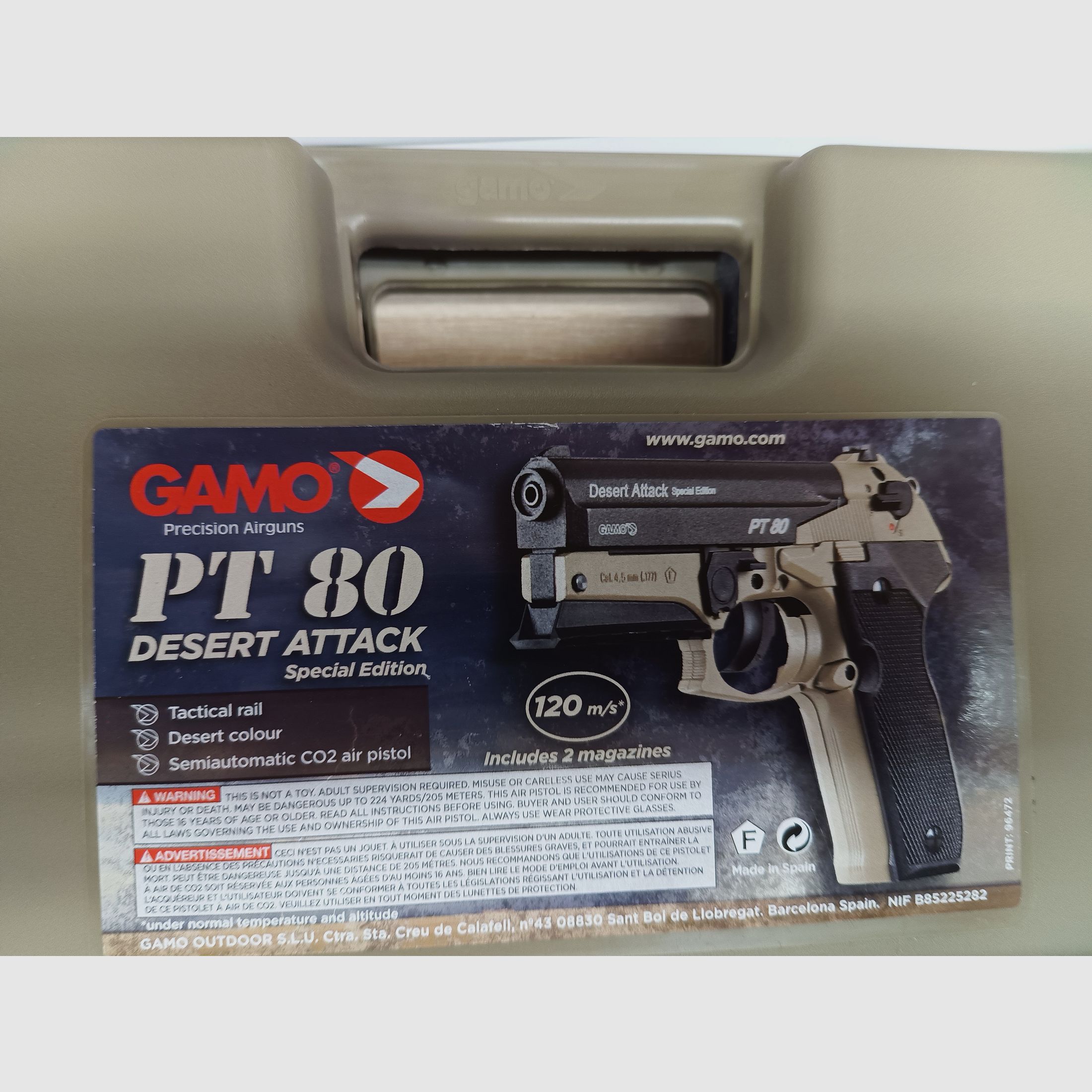 Gamo PT80 Desert Attack CO2 Pistole 4,5 mm Diabolo ( neuwertig )