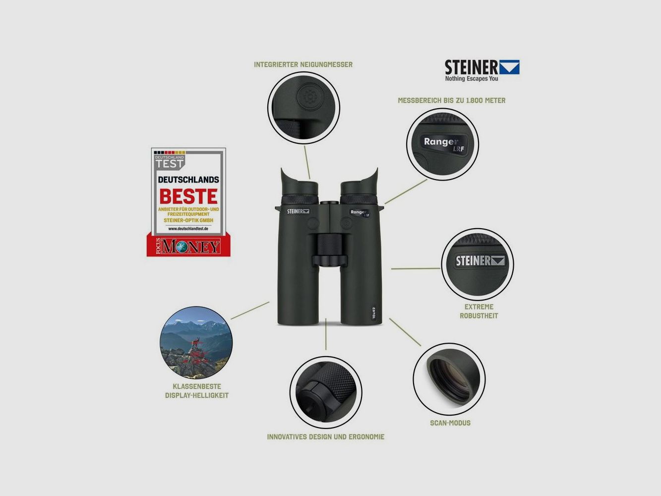 STEINER BINOCOLO RANGER LRF 10X42, immagine 1 di 6