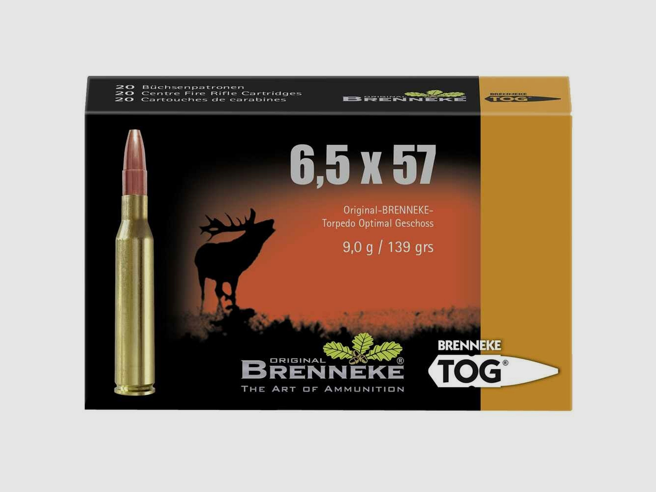 6,5x57 TOG 9,0g/139 grs. Brenneke