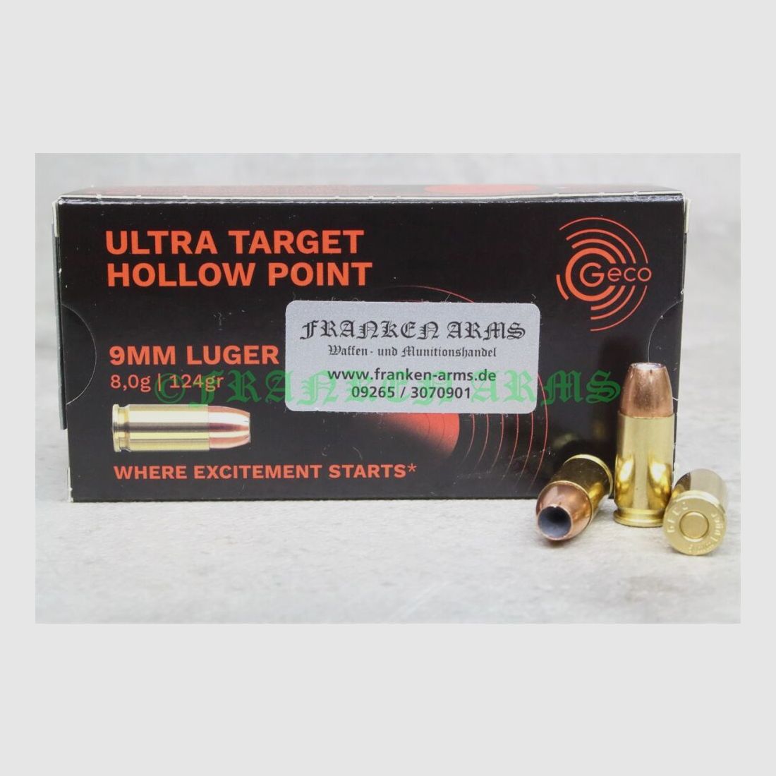 Geco 9mm Luger UTHP 124gr. 8,0g 50 sztuk ceny hurtowe Luger UTHP 124gr. 8,0g