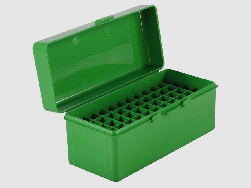 MTM patronenbox RM-60-10 groen met klepdeksel voor 60 patronen .22-250 - .308 en anderen.