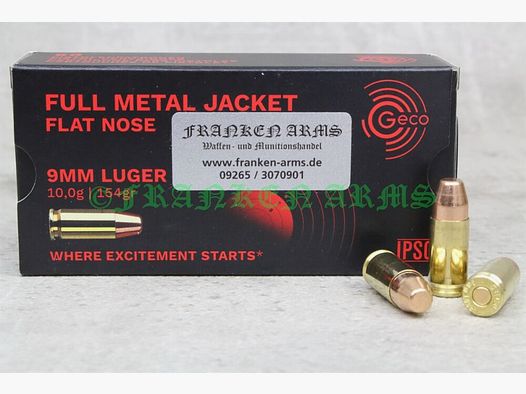 Geco 9mm Luger VM-FK 154gr. 10,0g 50 Stück Staffelpreise