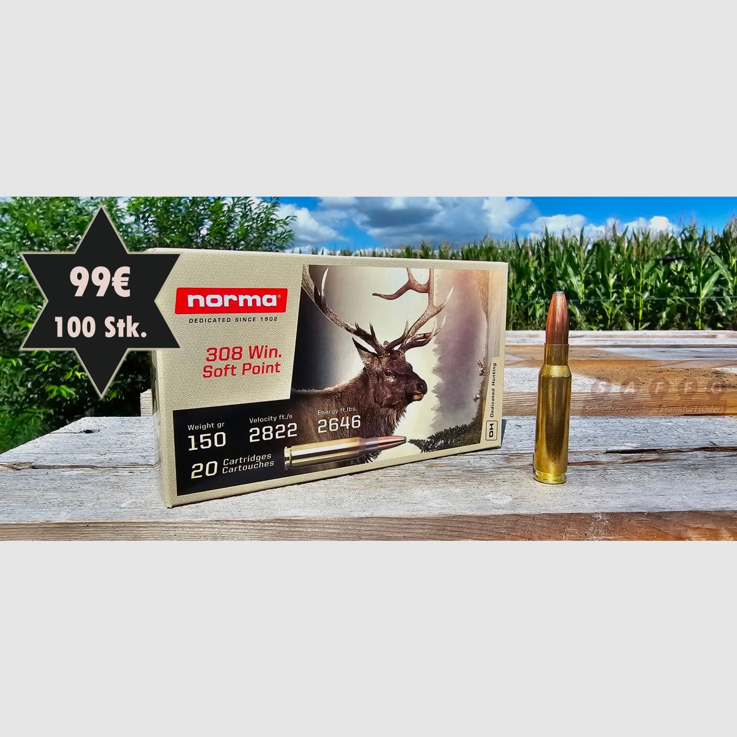 .308 WIN Norma Soft Point 9,7g / 150gr OFFERTA!! 100 pezzi