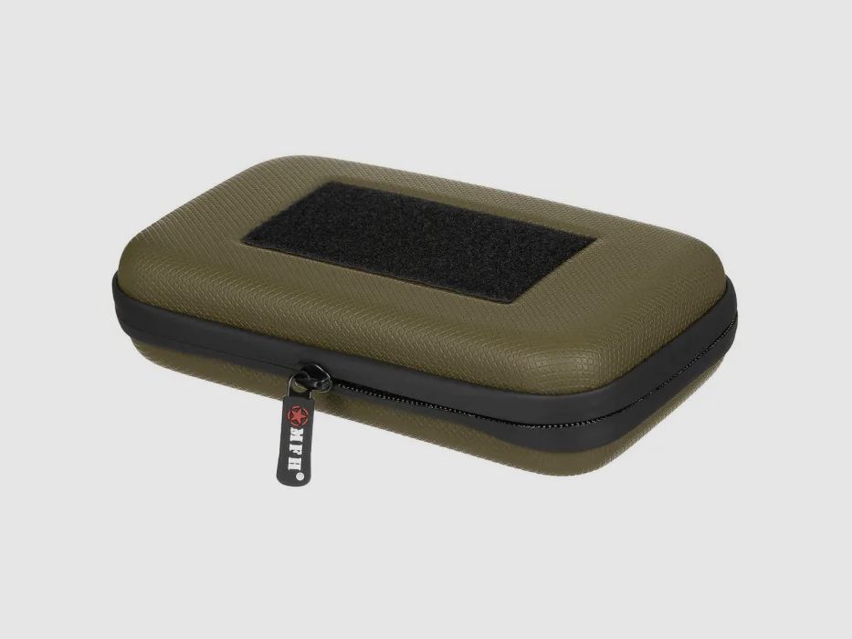 Hard shell bag, small, with Velcro loops, olive