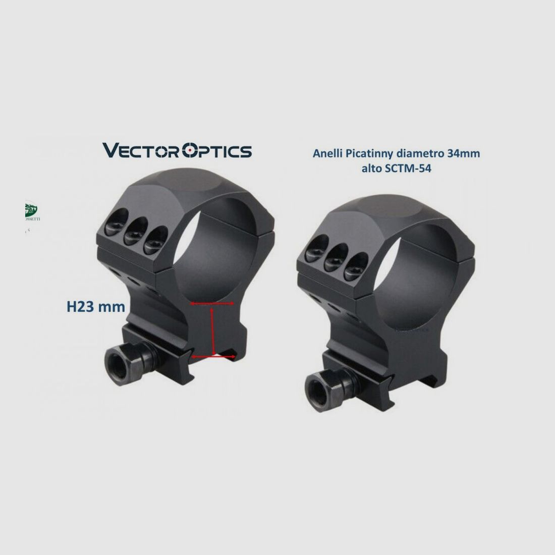 VECTOR OPTICS Picatinny-Ringe Durchmesser 34mm Hoch SCTM-54