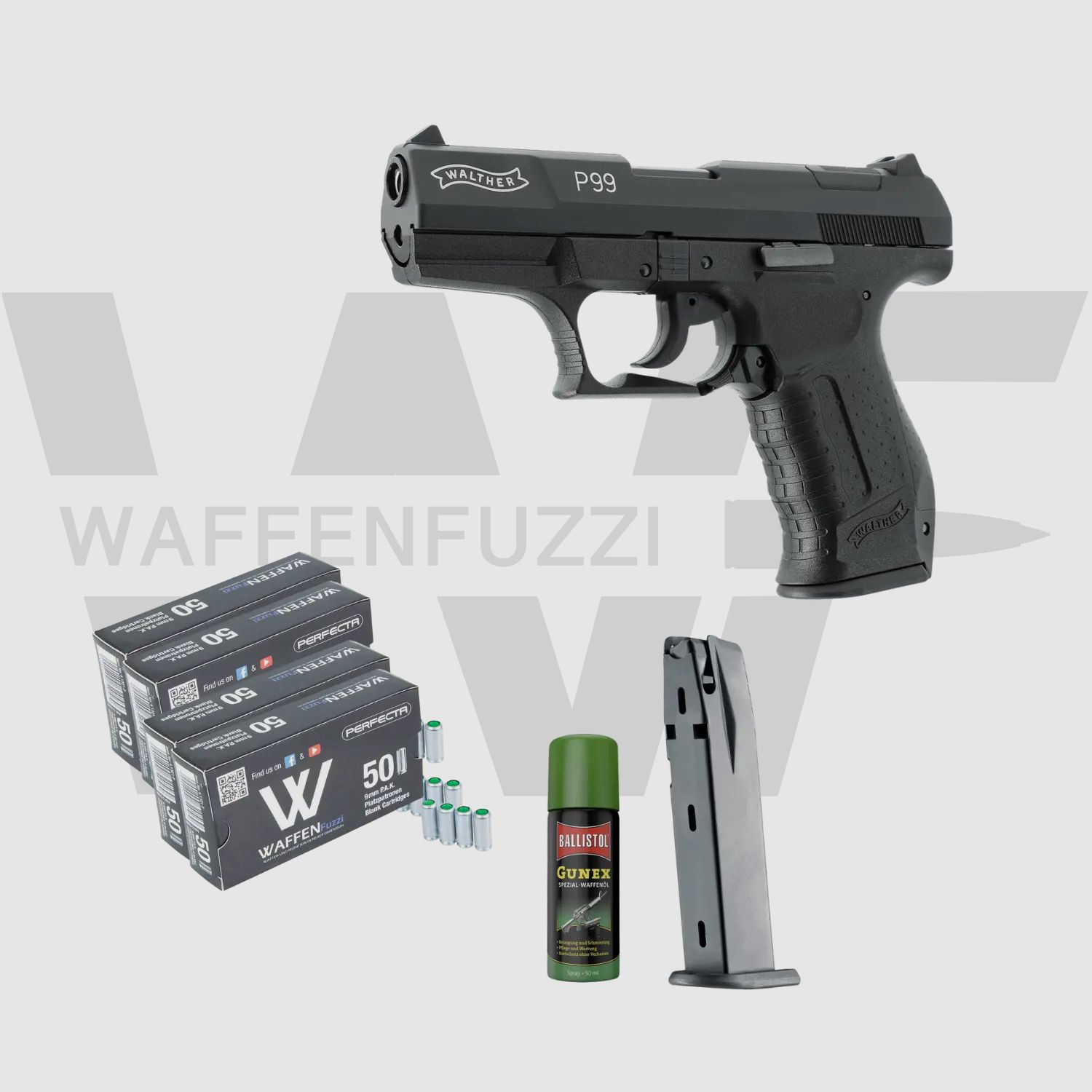 Walther P99 "M" ensemble de pistolets à blanc calibre 9mm PAK