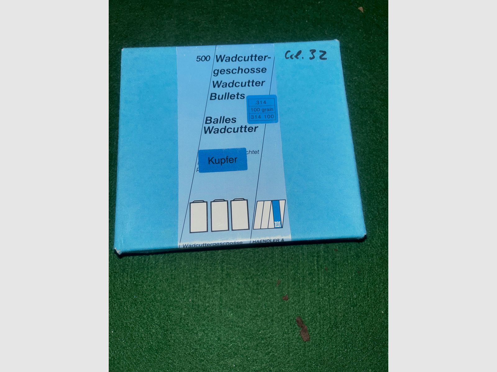 H&N Geschosse cal. 32.-314-100gr Wadcutter, verkupfer 40 €