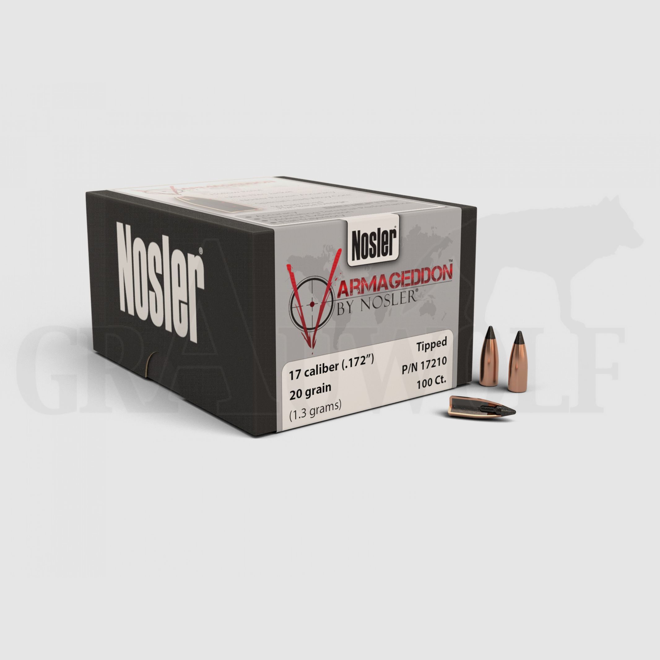 .172 / 4,5 mm 20 gr / 1,3 g Nosler FB Tip Varmageddon Geschosse 100 Stück