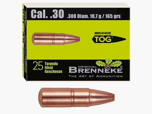 Bala Brenneke .30 (.308) TOG 10,7g / 165grs 25 piezas
