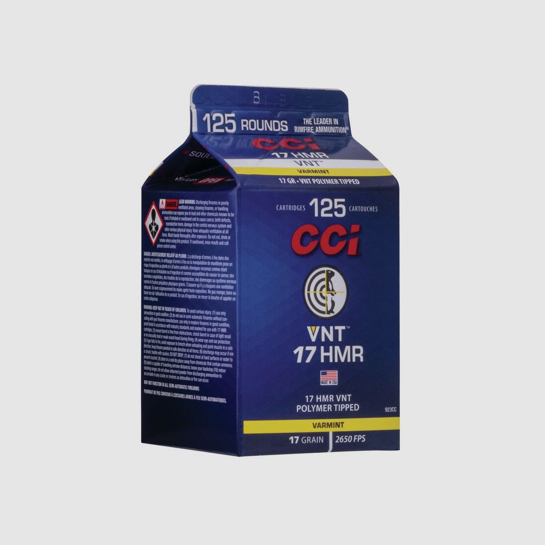 CCI VNT .17 HMR 17GR Polymer Tip 125 cartucce