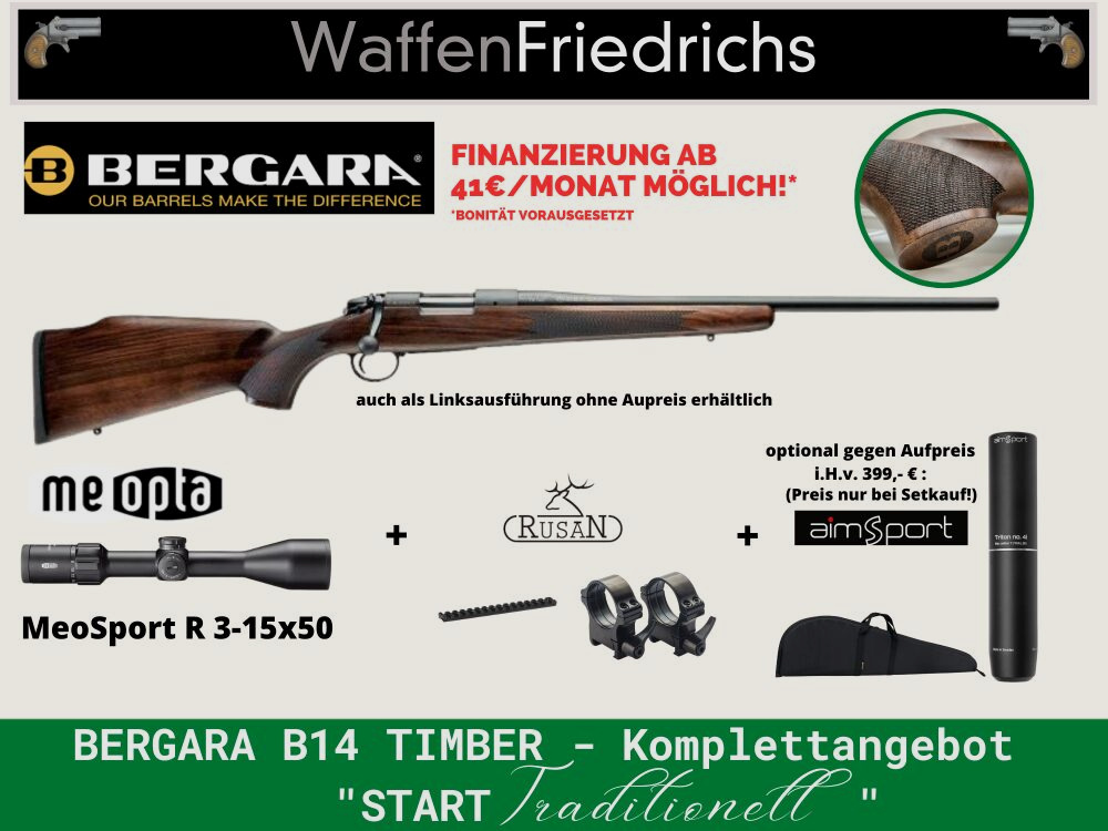 Bergara B14 Timber Komplettangebot "START Traditionell" | Jungjäger - Waffen Friedrichs