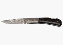 Couteau de poche PUMA TEC damassé, bois de pakkawood