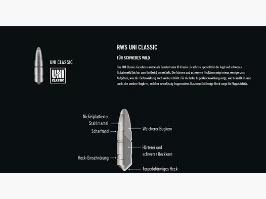 RWS Kal. 9.. Büchsen 9,3x74R UNI-Classic TM 20 Stk 19,0g/293grs
