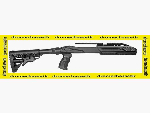 Składana kolba FAB DEFENSE do Ruger 10/22 z 4 szynami Picatinny, czarna