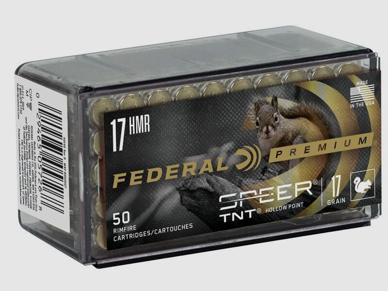 Federal Premium Varmint & Predator Speer TNT .17 HMR 17GR JHP 50 cartucce