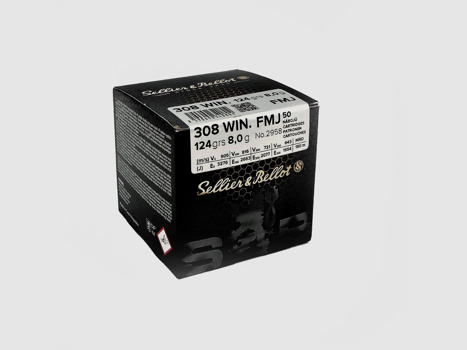 S&B Büchsenpatrone .308Win. VM /FMJ 8,0g/124grs