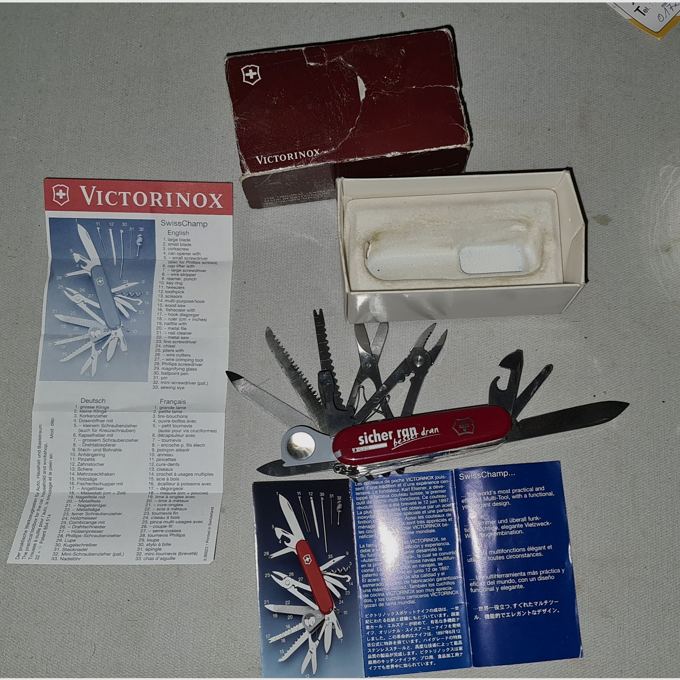 SCHWEIZER TASCHENMESSER VICTORINOX SWISS CHAMP ARMY KNIFE ARMEE MESSER NEUWERTIG  /  ! BESCHREIBUNG LESEN !
