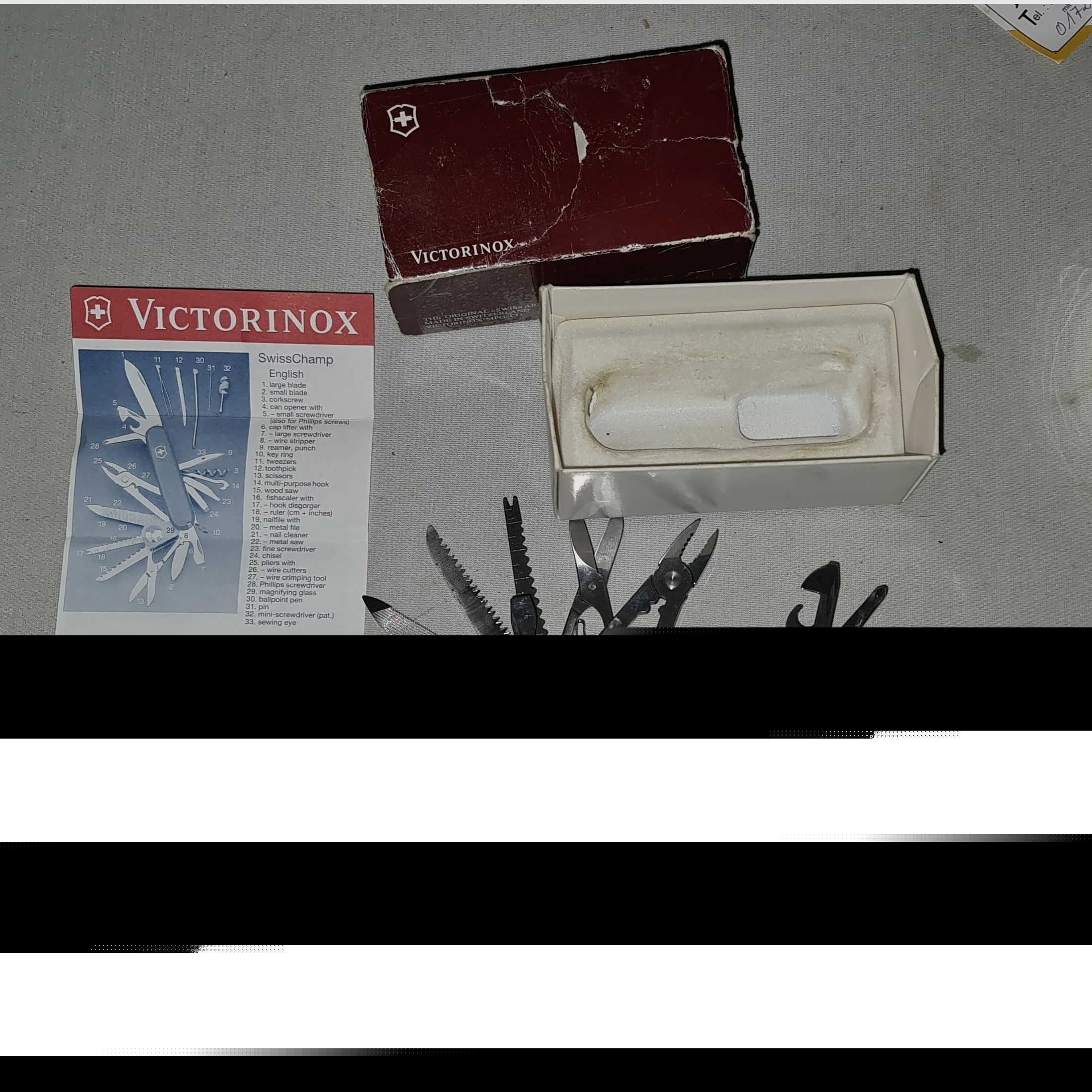 CUCHILLO SUISO VICTORINOX SWISS CHAMP CUCHILLO DEL EJÉRCITO NUEVO / ¡LEER DESCRIPCIÓN!