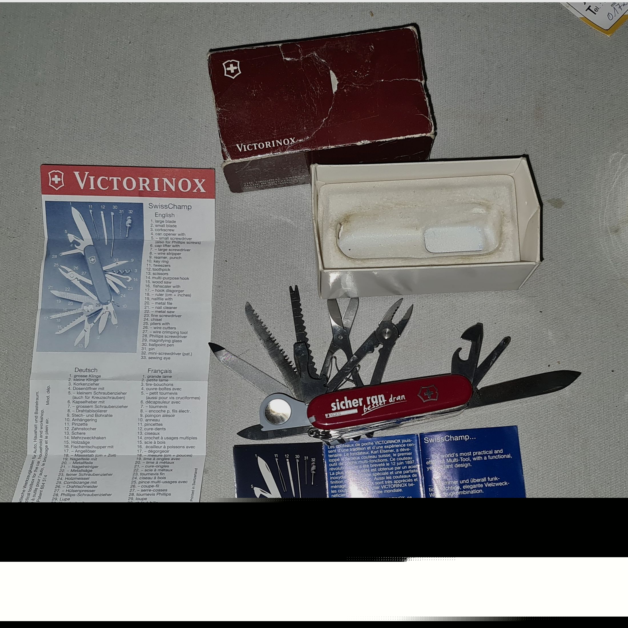 SWISS ARMY KNIFE VICTORINOX SWISS CHAMP ARMY KNIFE ARMY KNIFE LIKE NEW / ! READ DESCRIPTION !