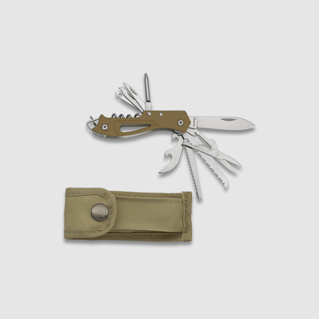 Couteau pliant ALBAINOX, 10 fonctions, Coyote