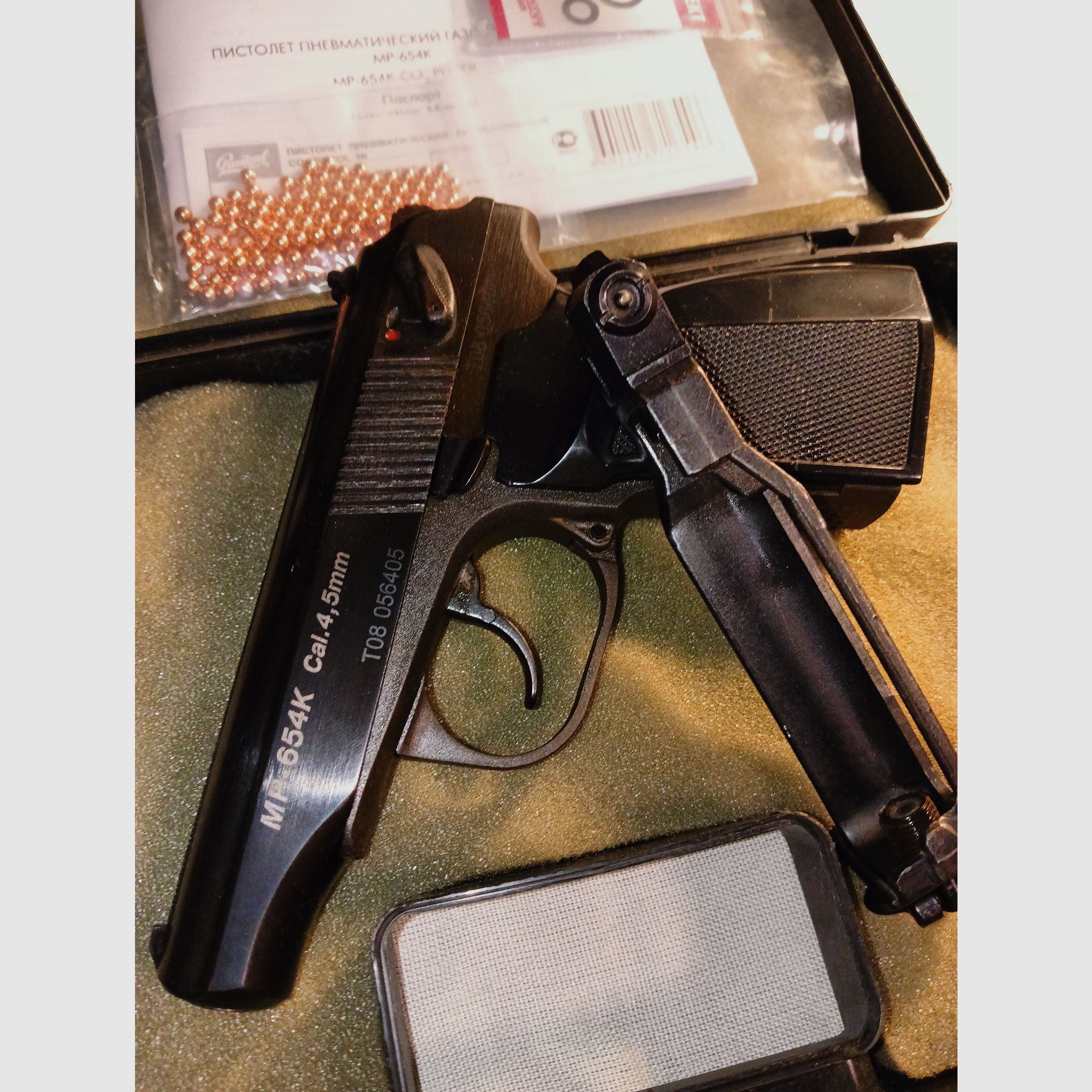Baikal MP 654 K Makarov T08, CO2 4,5 mm BB, in buone condizioni, perfetto funzionamento TOP, immagine 19 di 20