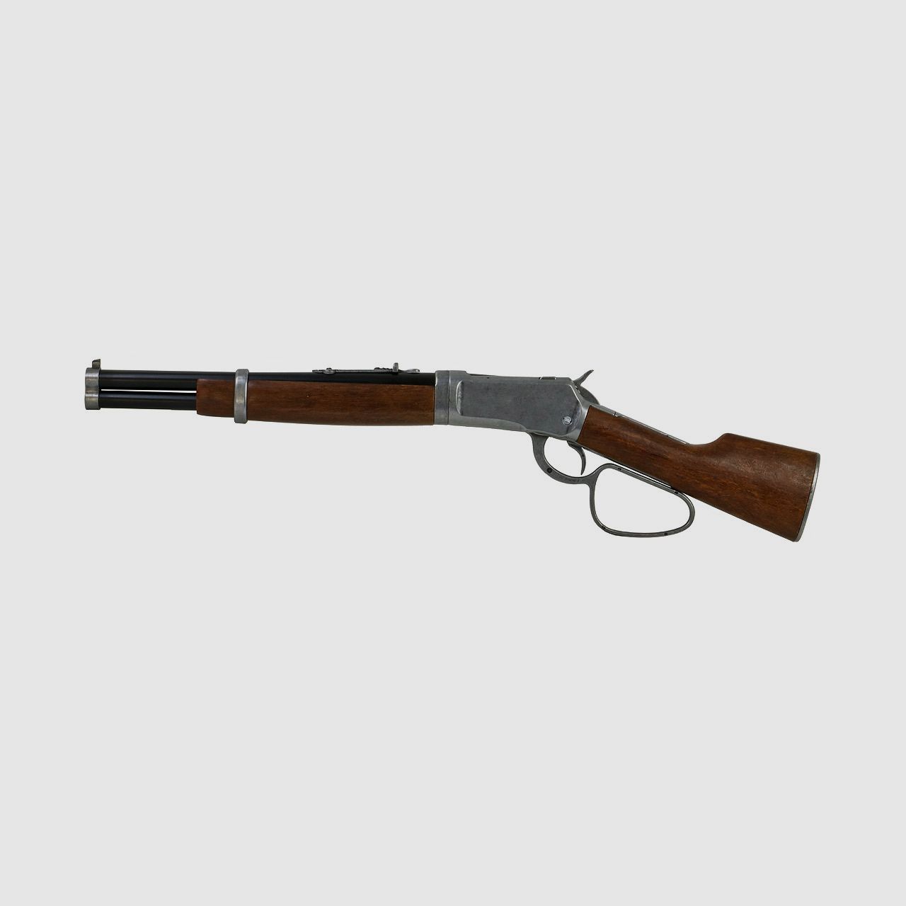 Deko Westerngewehr Kolser Winchester Mare's Leg 26 Zoll realistisches Repetieren mit HĂĽlsenauswurf LĂ¤nge 67 cm altgrau
