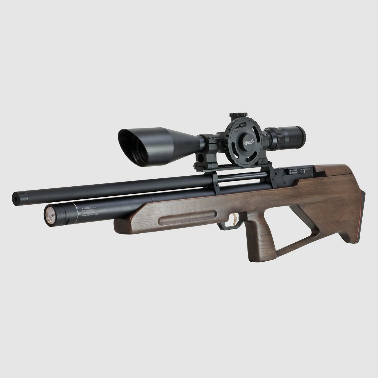 Bullpup Pressluftgewehr Zbroia Kozak mit integriertem SchalldĂ¤mpfer Holzschaft braun Kaliber 4,5 mm (P18)