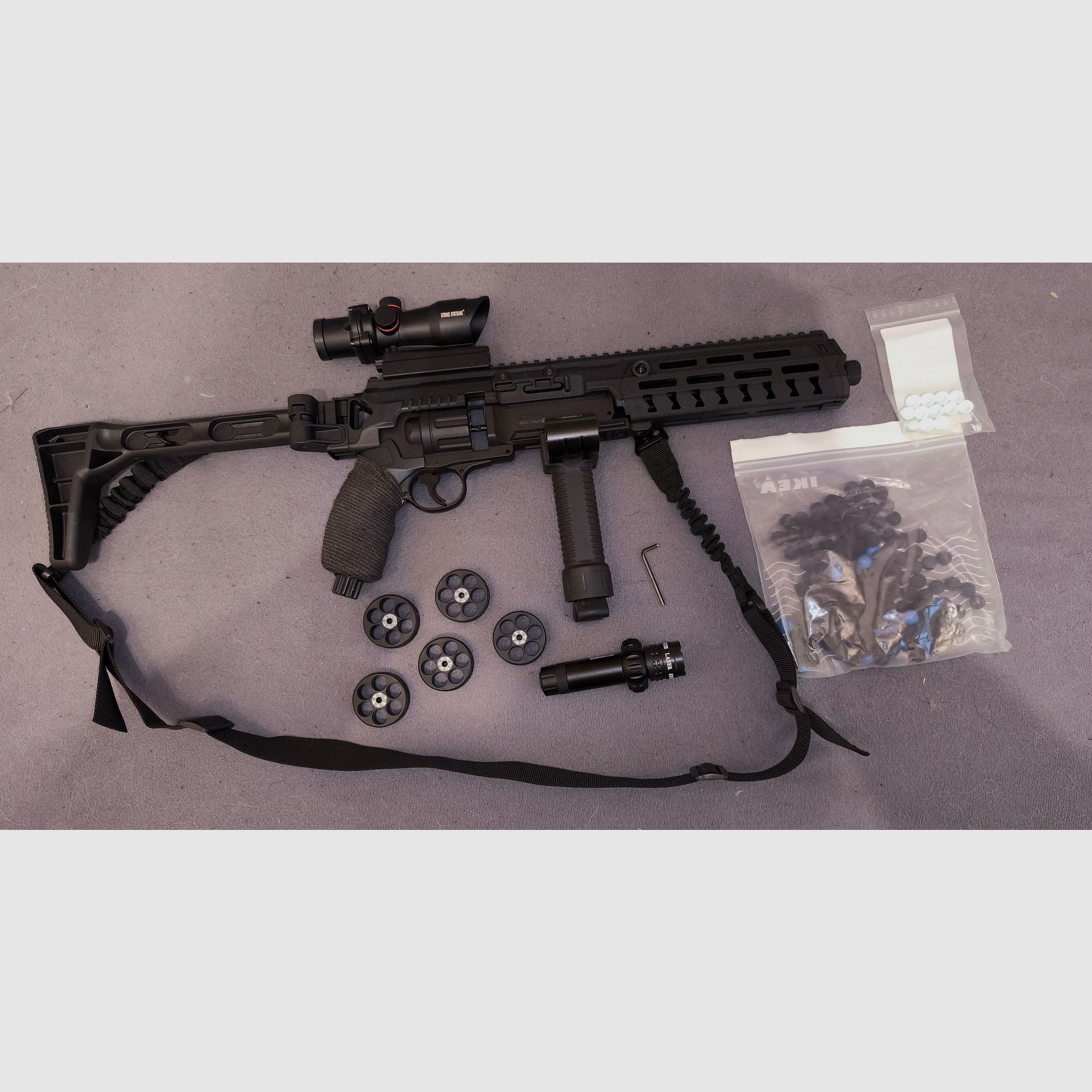 Tactical kit for Umarex TR 50 conversion kit + HDR 50 + red dot + barrel grip with foldable bipod RAM Homedefence