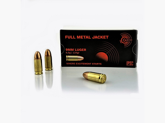 GECO	 1000 Patronen GECO 9mm Luger VMR 8,0g/124gr