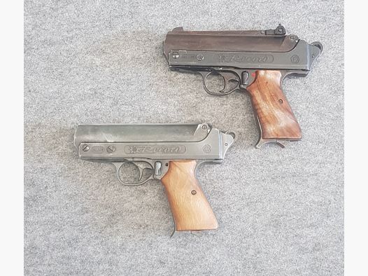Sammler aufgepasst hier gleich 2 Sammelstücke alter FB Record Jumbo Mauser Hamlet Eichenlaub Luftpistole  im Kaliber 4,5mm Diabolo Druckluft 