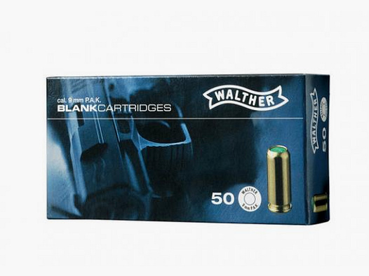 Walther Platzpatronen 9 mm P.A.K. 50 Stück 
                Ausverkauft! Klicken für Alternativen:Victory Pobjeda Platzpatronen 9mm P.A.K.Titan Platzpatronen 9mm P.A.K.Inhalt: 50 Stück