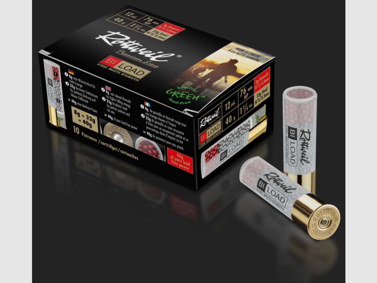 Rottweil 2414042 12/76 Magnum BI-Load 3,5+3,8mm 40g Steel meets Bismuth 10Stk