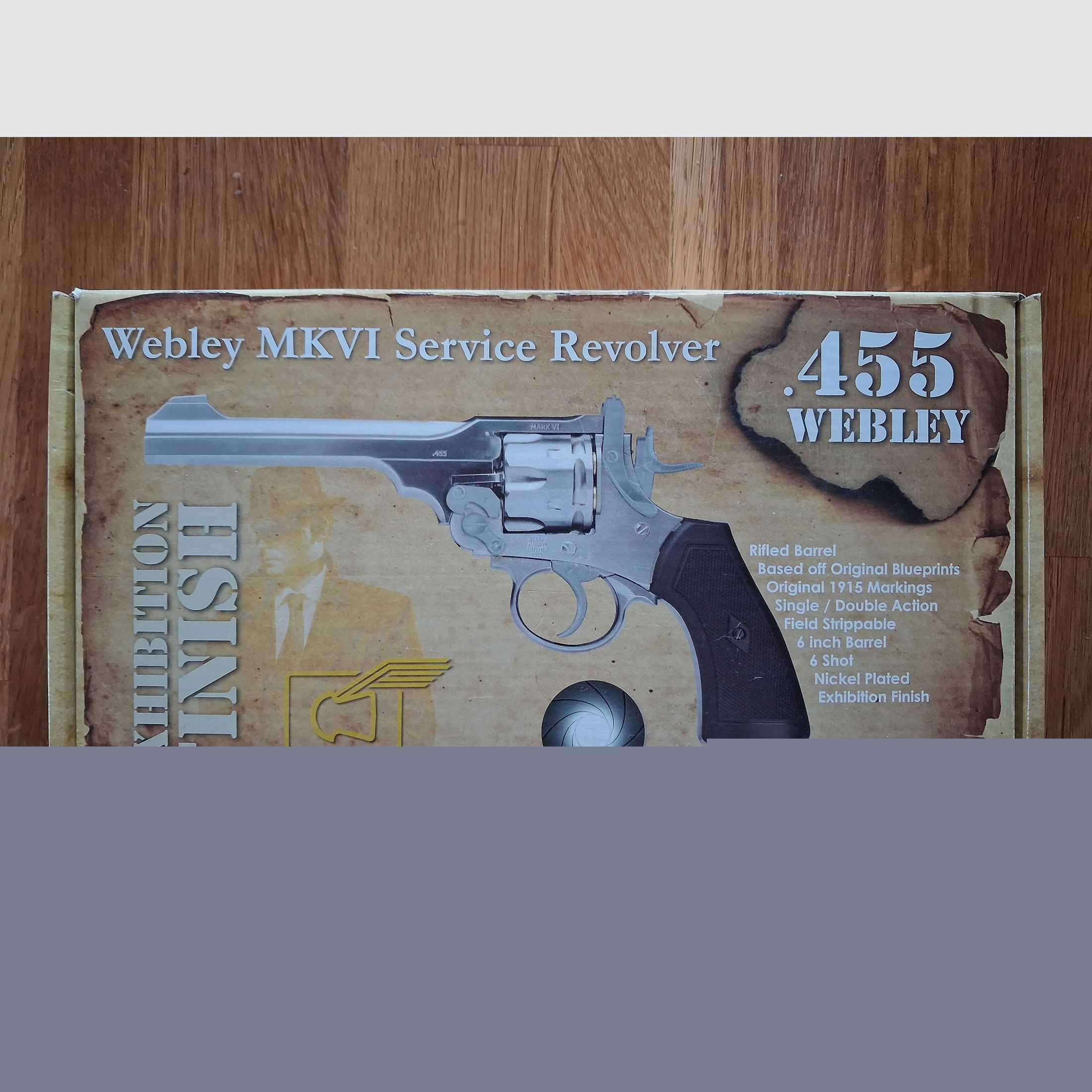 Webley .455 MK VI Service Revolver - CO2 4,5mm Diabolos, canna rigata, CROMO