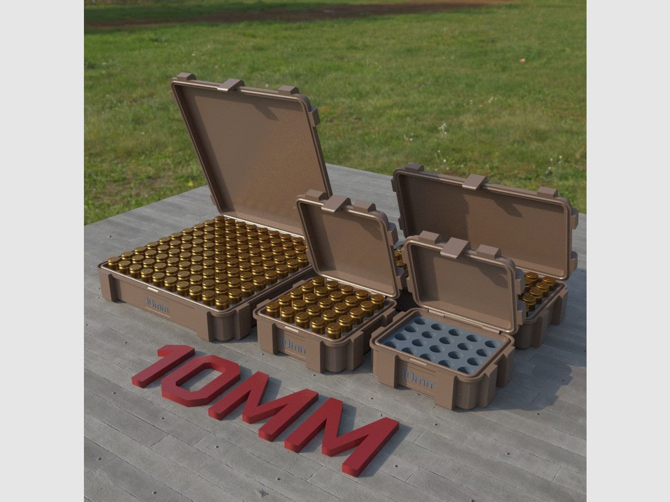 Filamelt ammunition box / 10mm Auto / 'flip lid' / cartridge box, ammo box, image 3 of 8