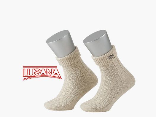 Lusana children's summer sock with edelweiss shield L1205-75