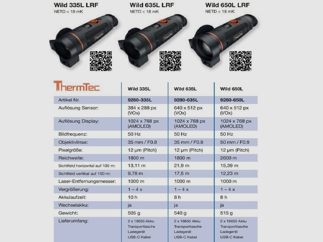 ThermTec Wild 335L Wärmebildkamera-Handgerät