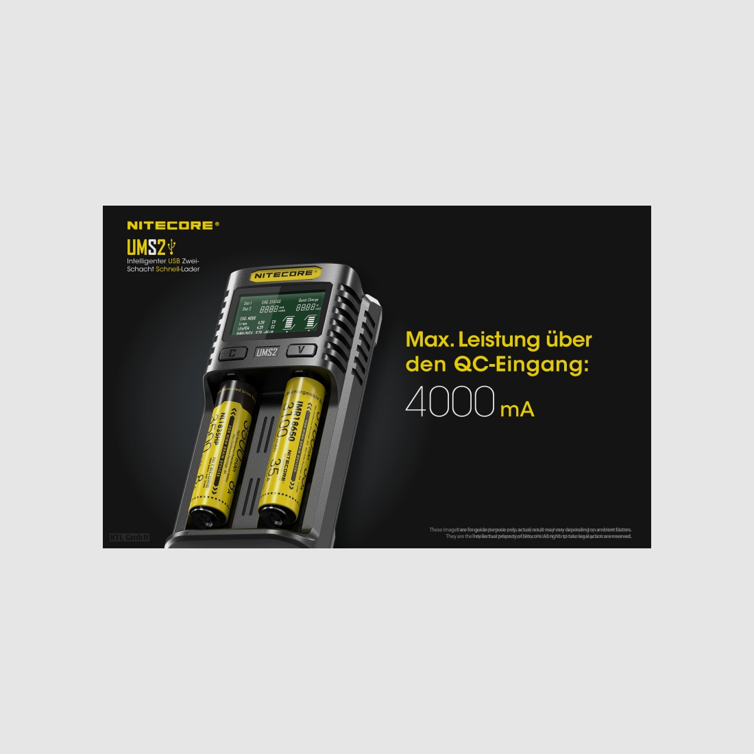 Nitecore UMS2 USB Schnell Ladegerät
