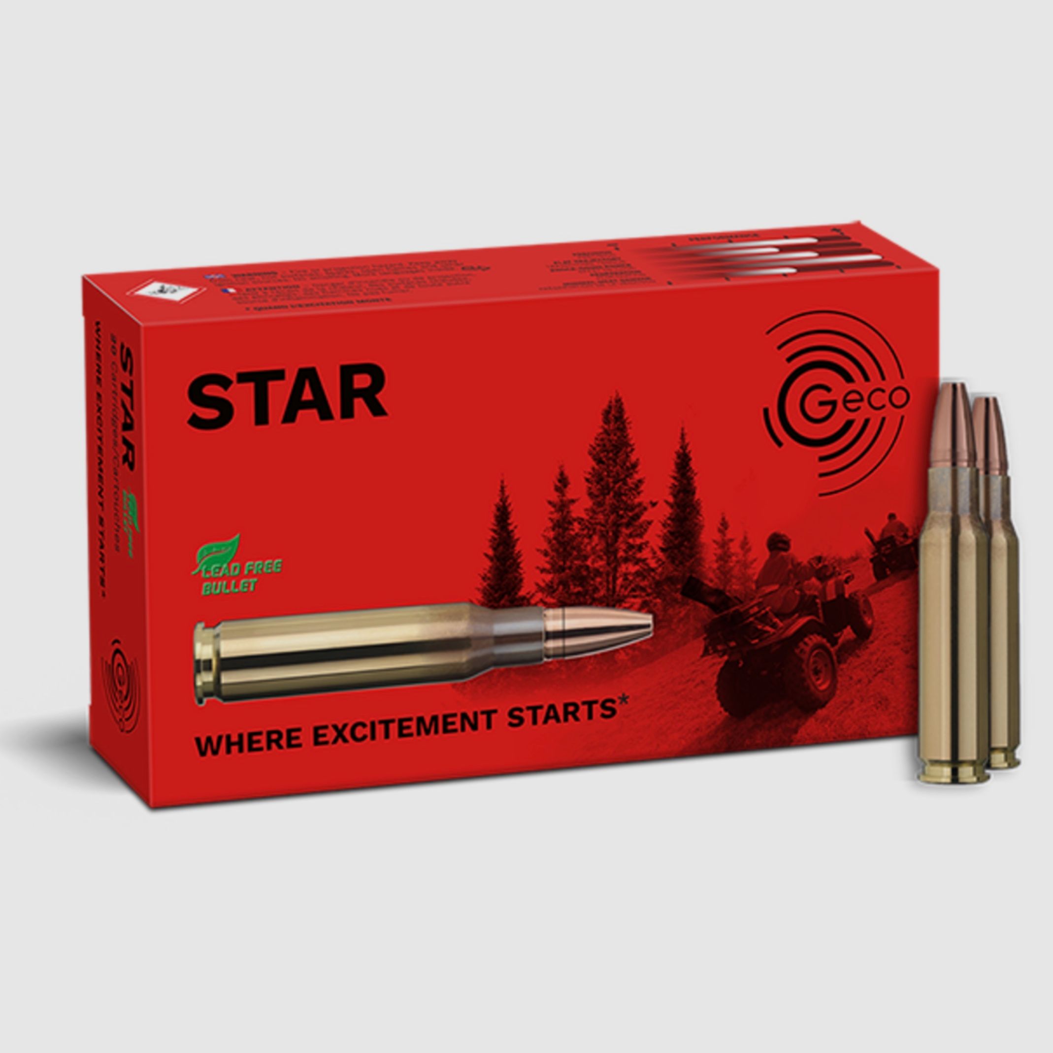 Geco 2413833 .308 Win. Star 10,7g 165grs. Bleifrei Deformationsgeschoss