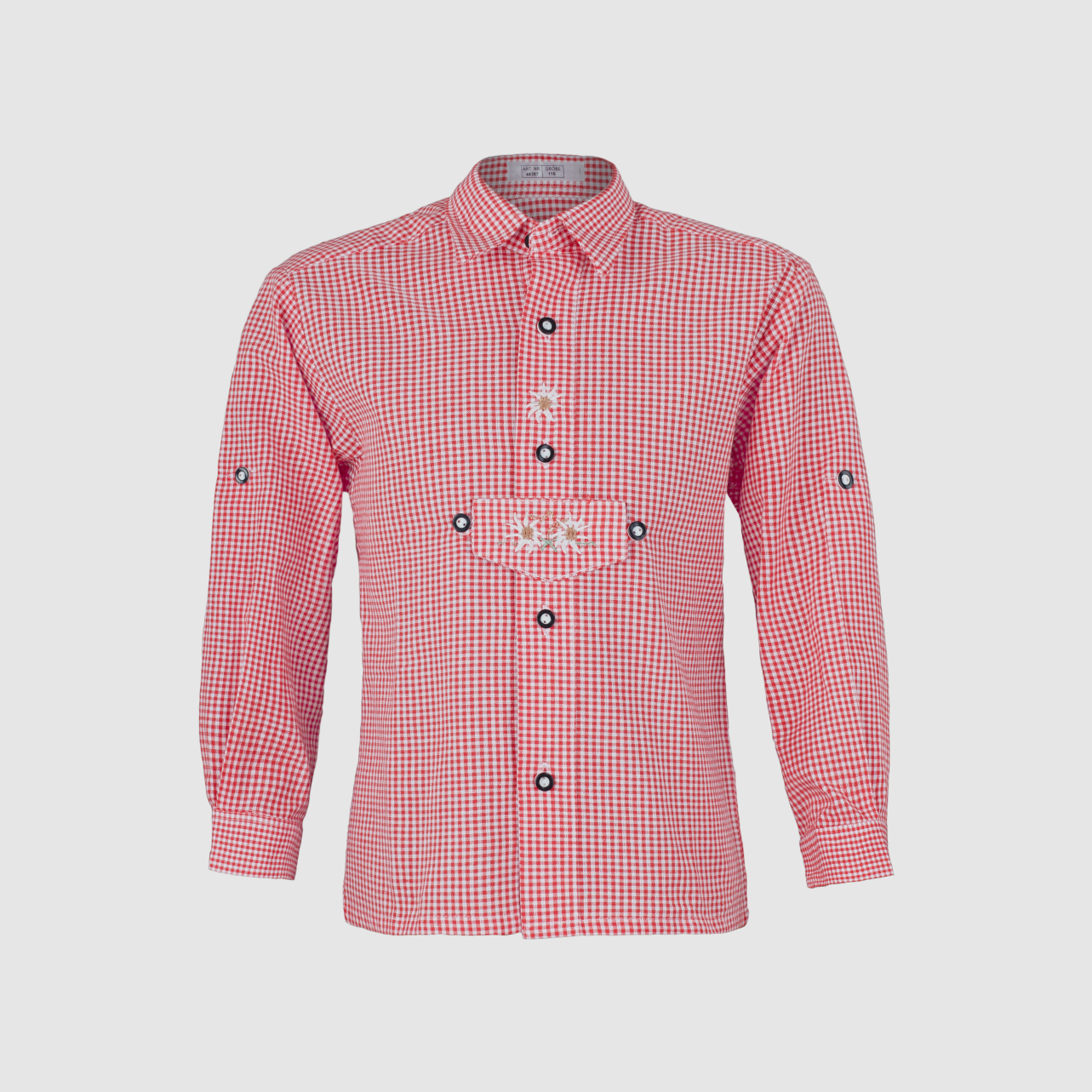 Camicia per bambini a quadri Edelweiss rossa