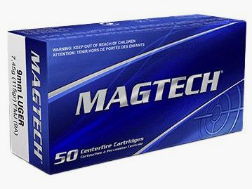 Cartouches Magtech 9×19 FMJ 115 gr / 7,45 g x 500