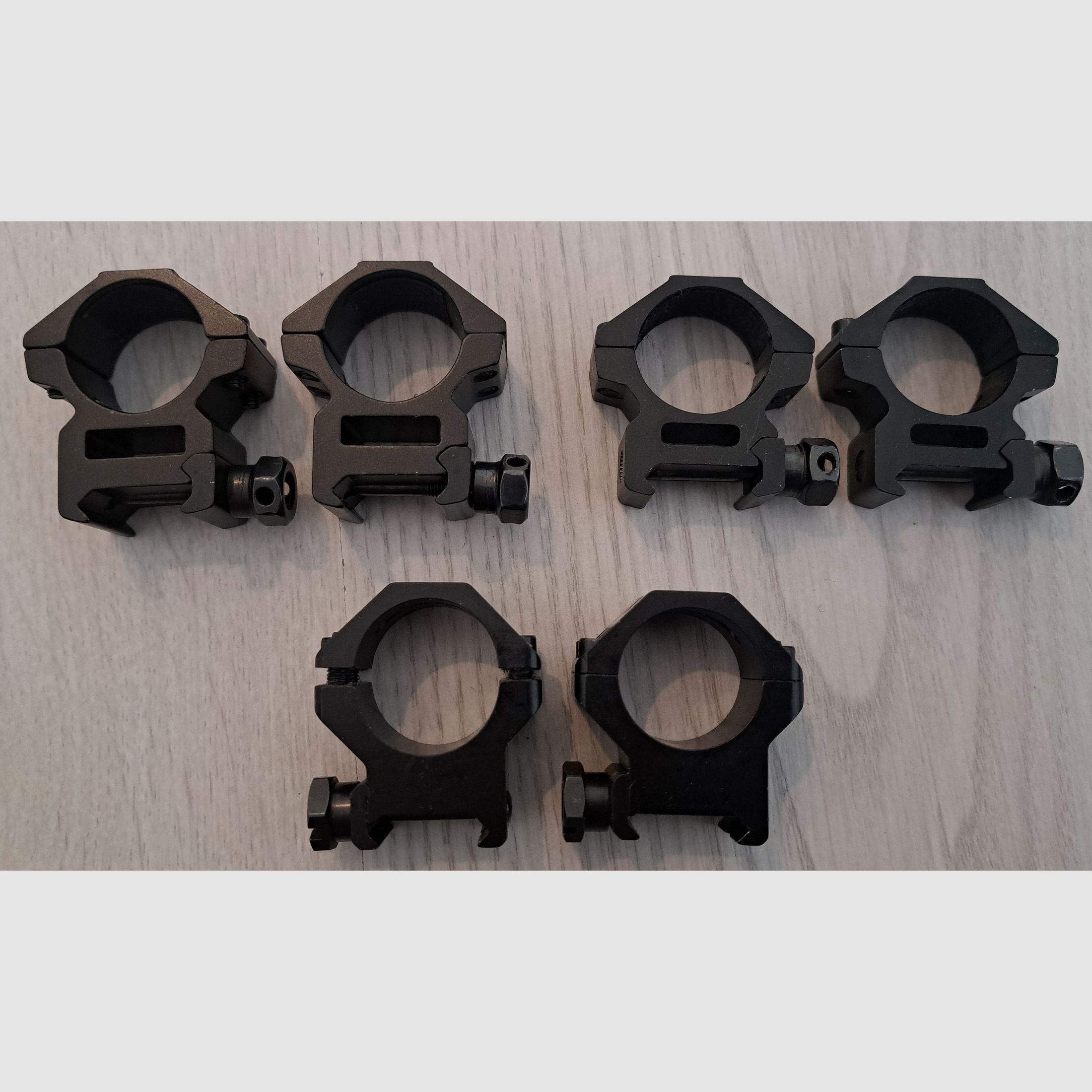 3x Zielfernrohr-Doppelringe 25,4 mm, 20 mm Picatinny für Luftgewehr oder Armbrust