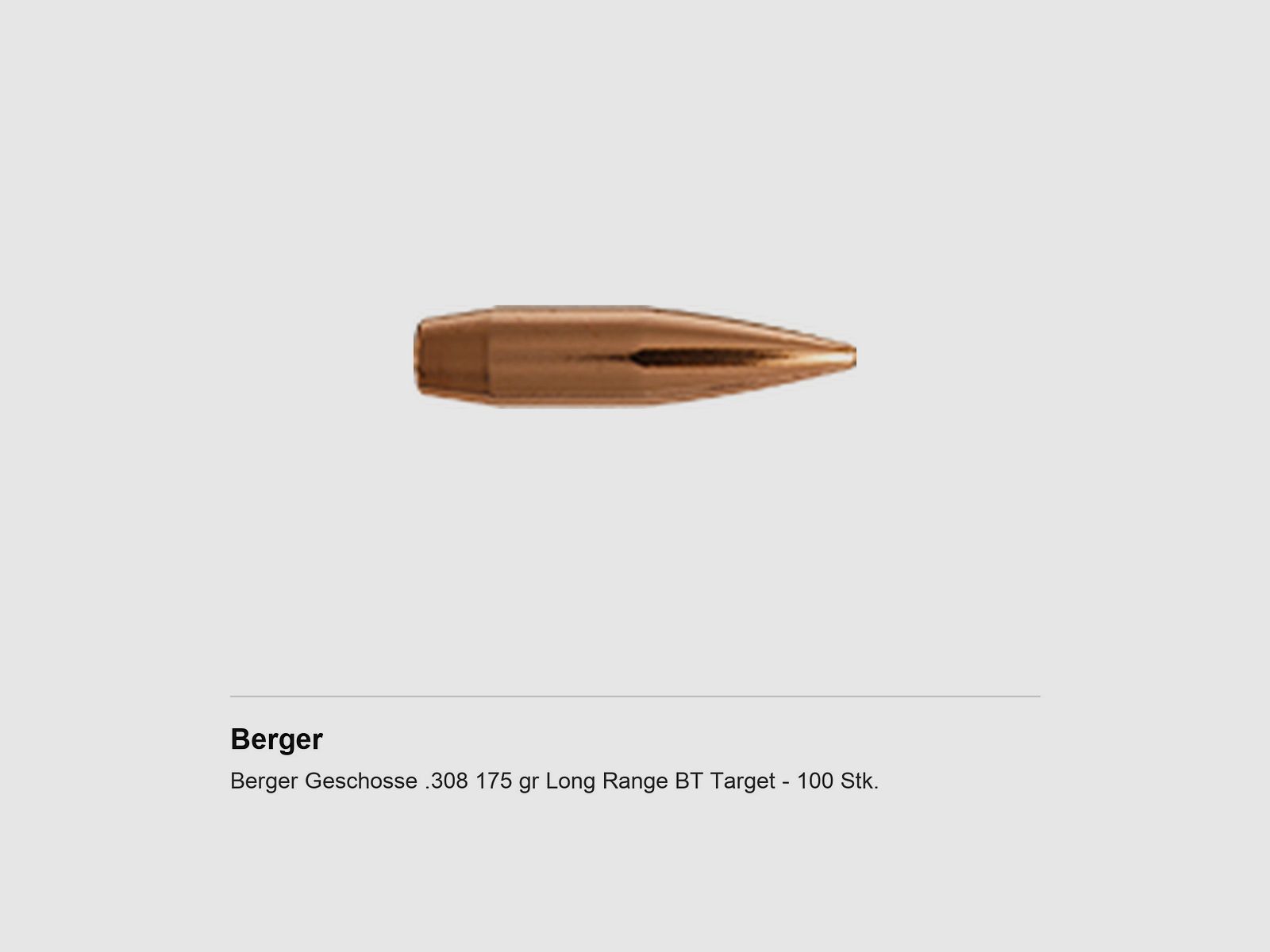 Berger Bullets .308 175 gr Long Range BT Target – 100 pcs.