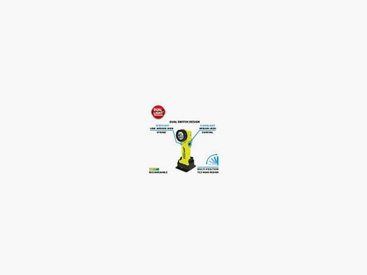 ATEX angled lamp double beam INTRANT - charger 230V + 12V - yellow