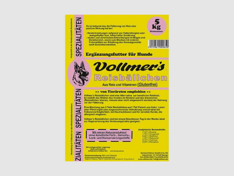 Vollmer's Reisb?llchen 800g
